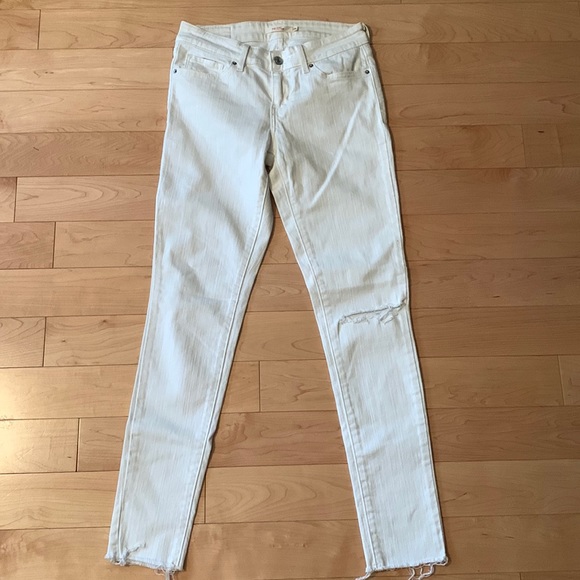 Levi’s 711 Skinny Jeans Raw Hem Distressed Knee - Picture 5 of 9
